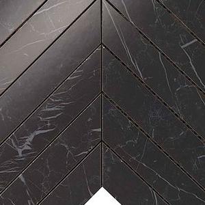 Nero Marquina Chevron Wall