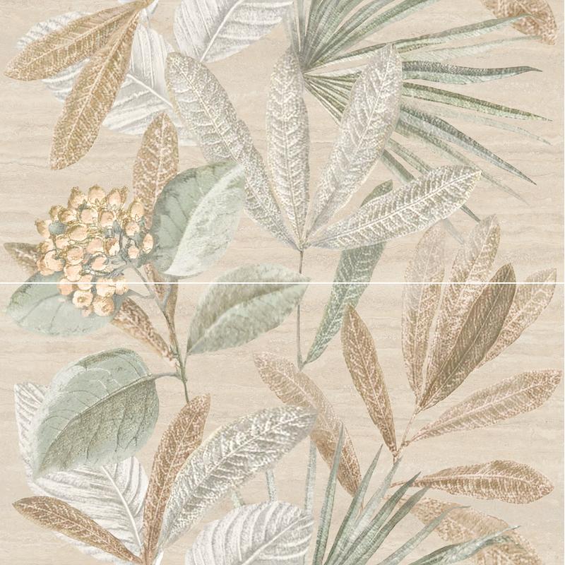 Marazzi MYSTONE TRAVERTINO Navona Decoro Botanico Pannello 48